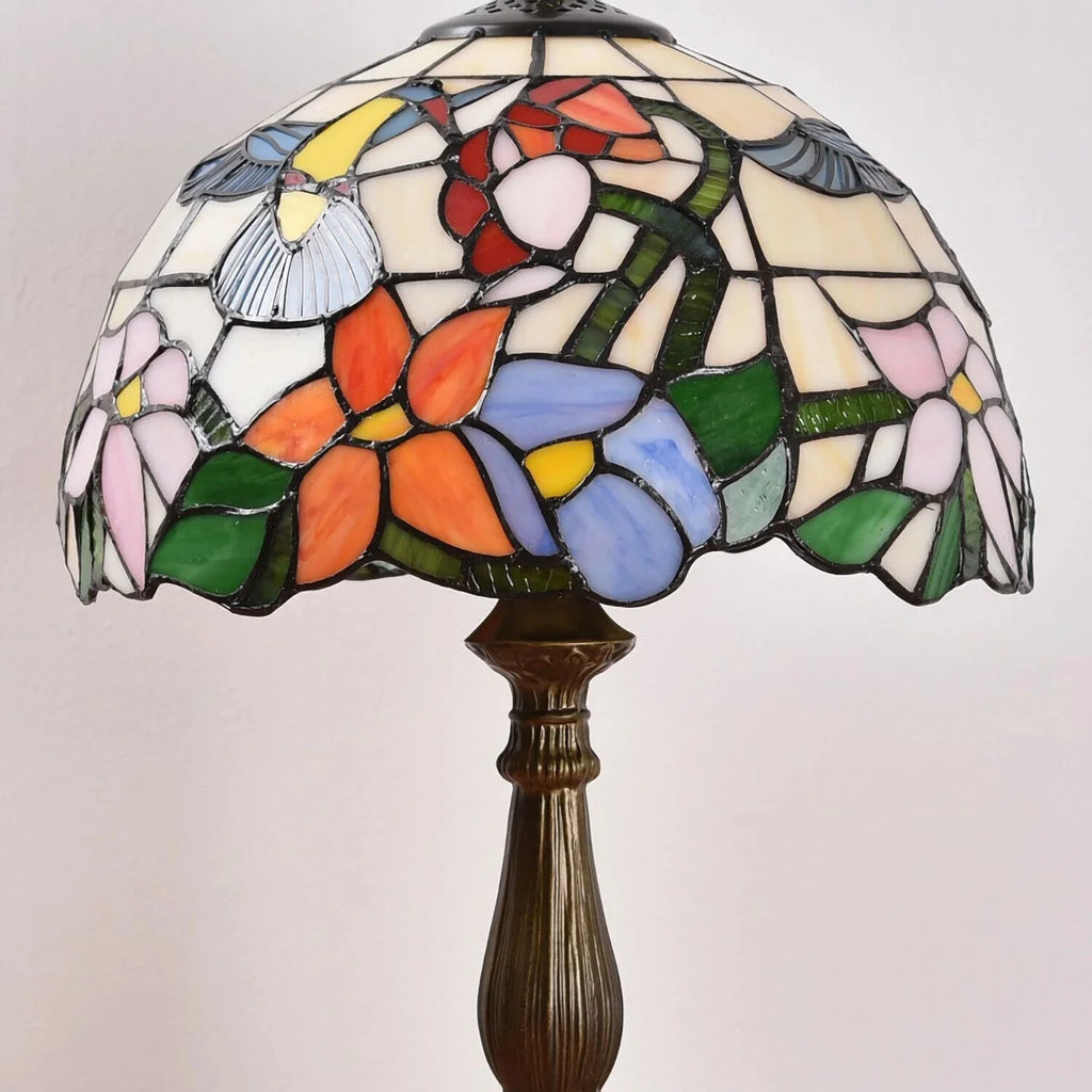 Tiffany Style Table Lamp Stained Glass Lamp Hummingbird Style Bedside Table Lamp Desk Reading Light 18 Tall Decor Bedroom Living Room Home Office