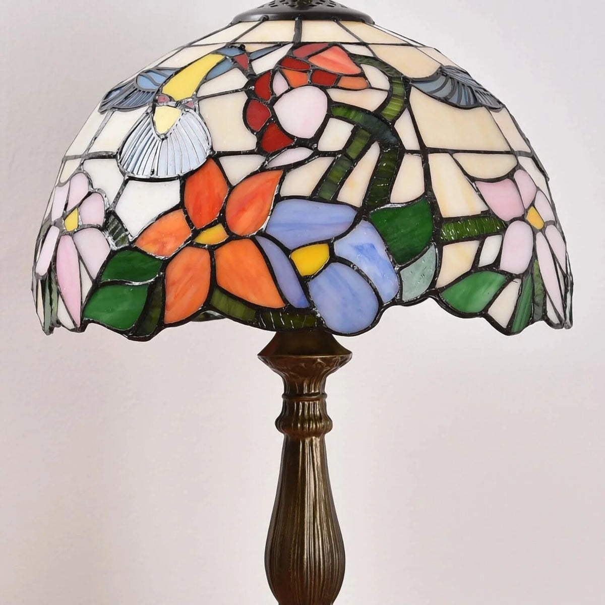 Tiffany Style Table Lamp Stained Glass Lamp Hummingbird Style Bedside Table Lamp Desk Reading Light 18 Tall Decor Bedroom Living Room Home Office