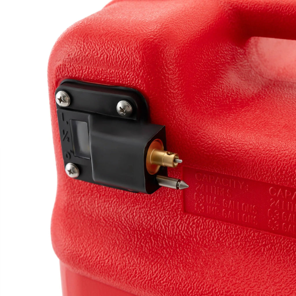 Portable Boat Outboard Fuel Tank, 24L 6 Gallon Marine Outboard Motor Fuel Tank, Anti-Static, Anti-Aging, External Interface, Plastic Fuel Tank for Inflatable Boat, Dinghy, Canoe or Kayak (Red)