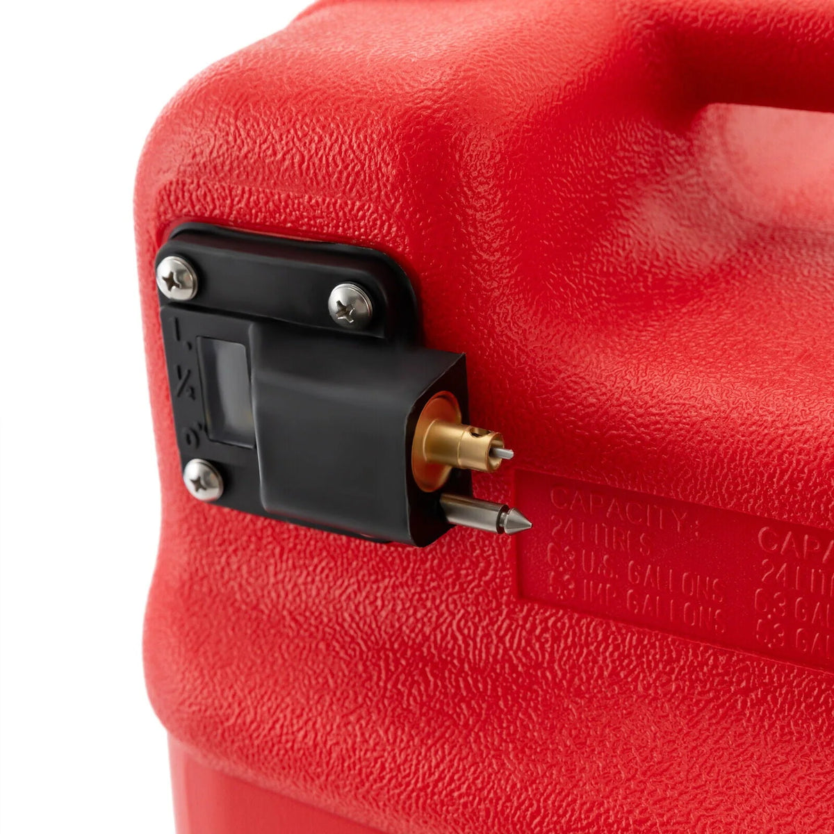 Portable Boat Outboard Fuel Tank, 24L 6 Gallon Marine Outboard Motor Fuel Tank, Anti-Static, Anti-Aging, External Interface, Plastic Fuel Tank for Inflatable Boat, Dinghy, Canoe or Kayak (Red)