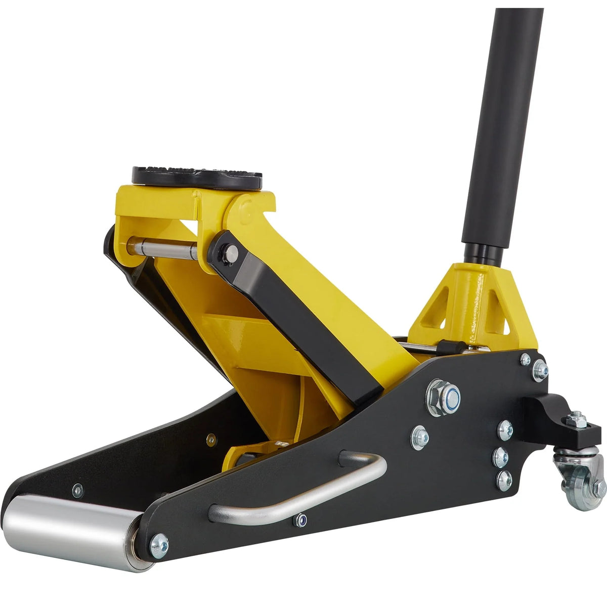 BENTISM Low Profile Floor Jack 1.5 Ton (3300 lbs), Aluminum and Steel Hydraulic Racing Floor Jack, Dual Piston Quick Lift Pump, 3-3/20 - 14-10/27 Height Lifting Range, Yellow+Black