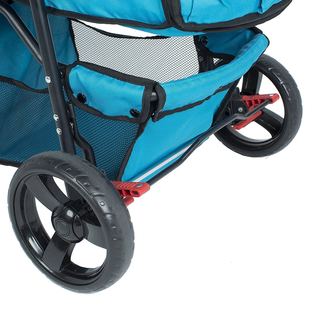 Durable Folding Pet Stroller with Mesh Sides for Dogs & Cats, Mermaid (Open Box)