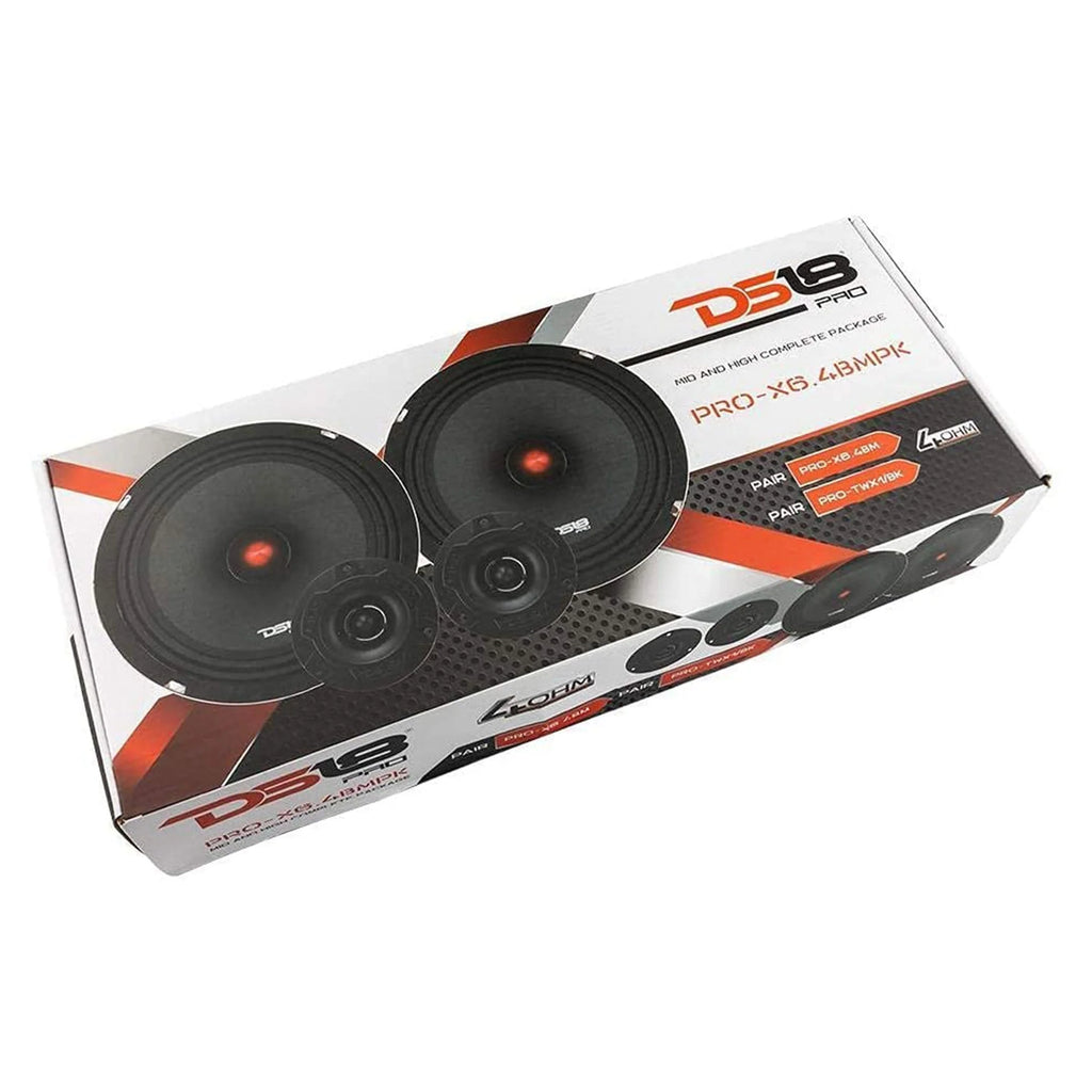 DS18 PRO-X6.4BMPK Mid and High Range Car Door speaker and Tweeter Package (Used)