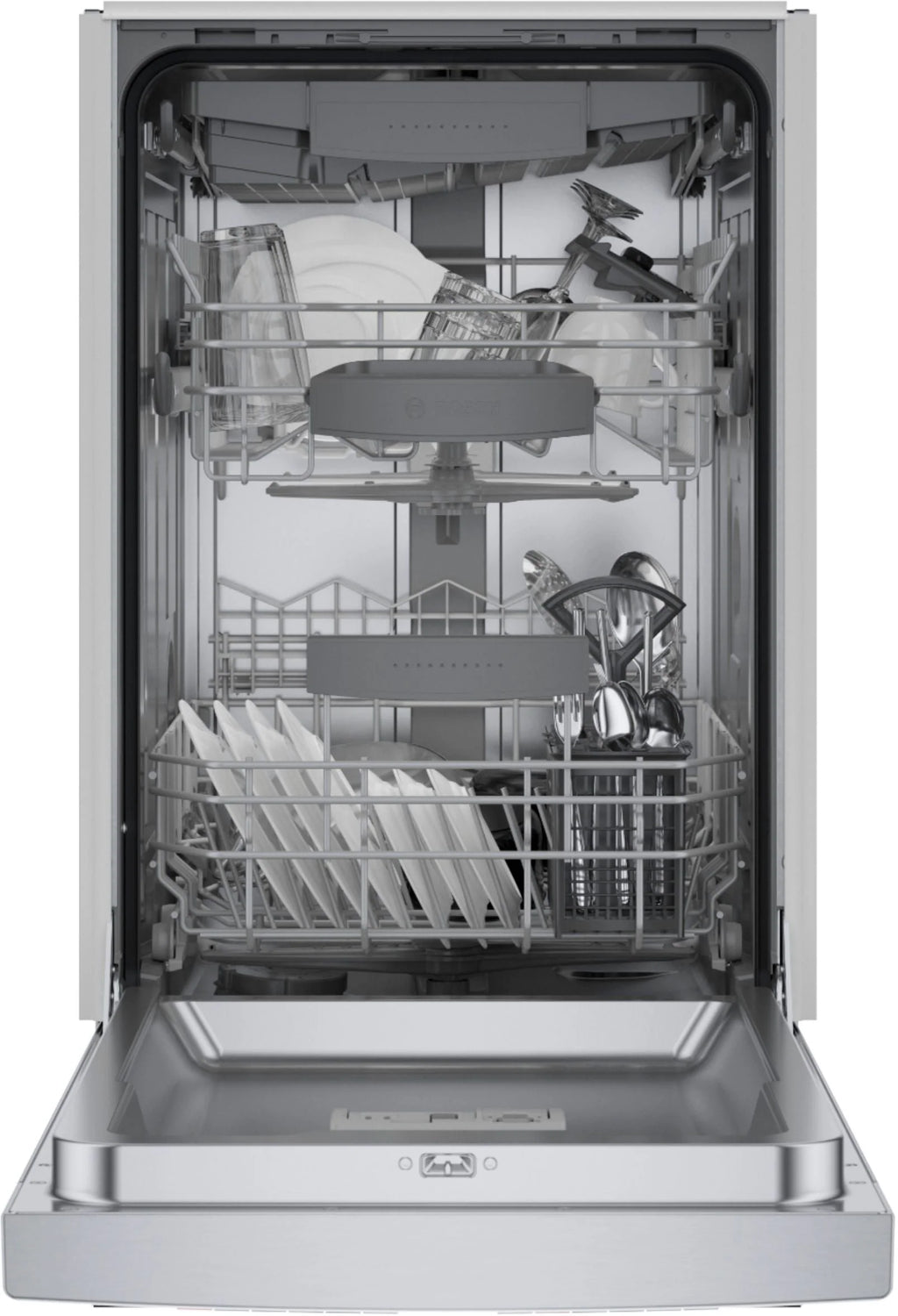 Bosch - 800 Series 18 Front Control Smart Built-In Stainless Steel Tub Dishwasher with 3rd Rack, 44 dBA - Stainless steel