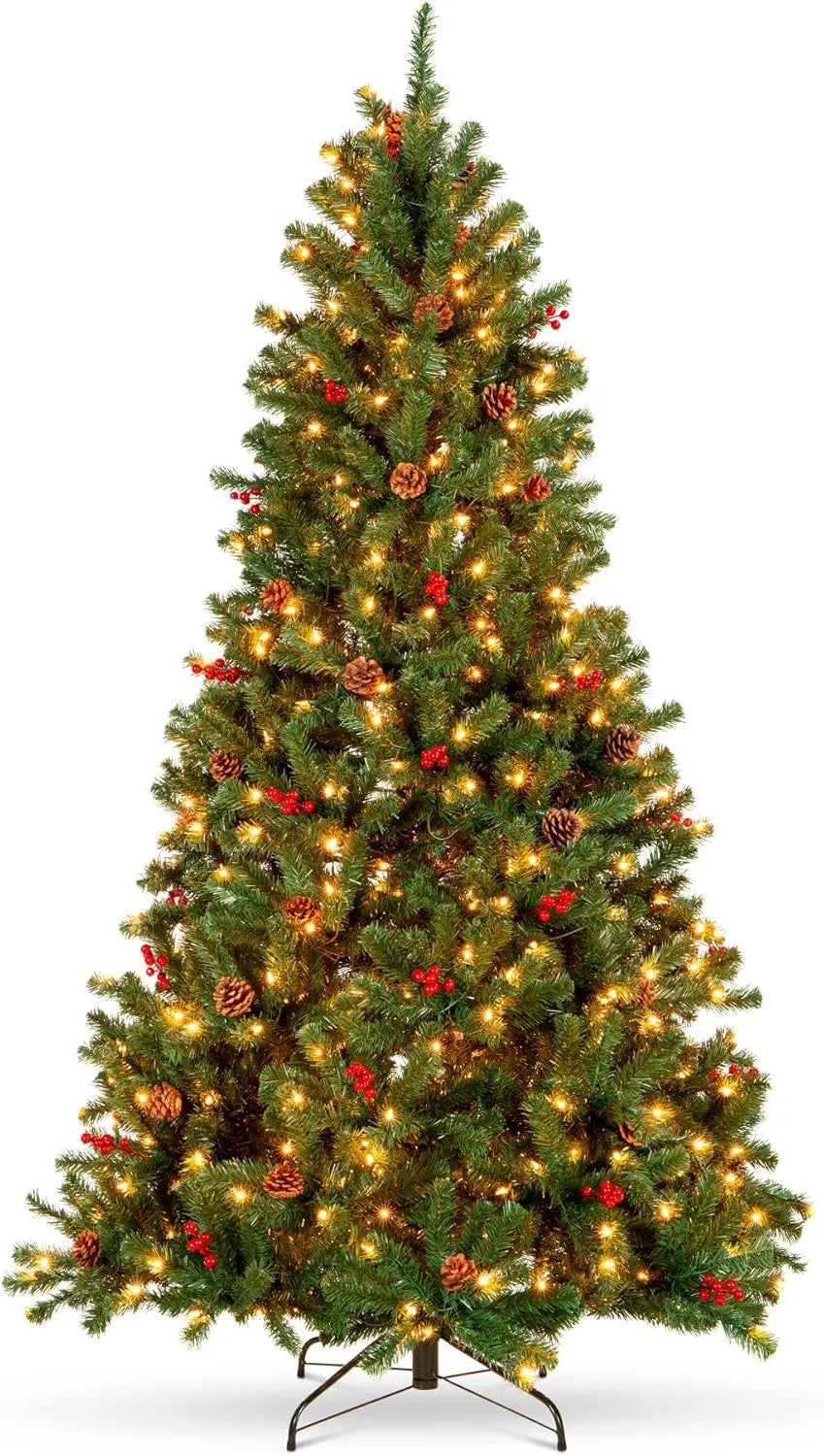 12ft Choice Products 4.5ft Pre-Lit Spruce Artificial Holiday Christmas Tree for Home, Office, Party Decoration w/ 200 Incandescent Lights, 763 Branch Tips, Easy Assembly, Metal Hinges & Foldable Base