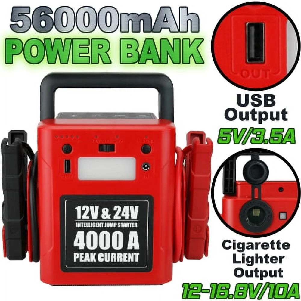 17L 750HP heavy duty truck 24 volt jump starter 50000 mah 12v 24v car jump starter