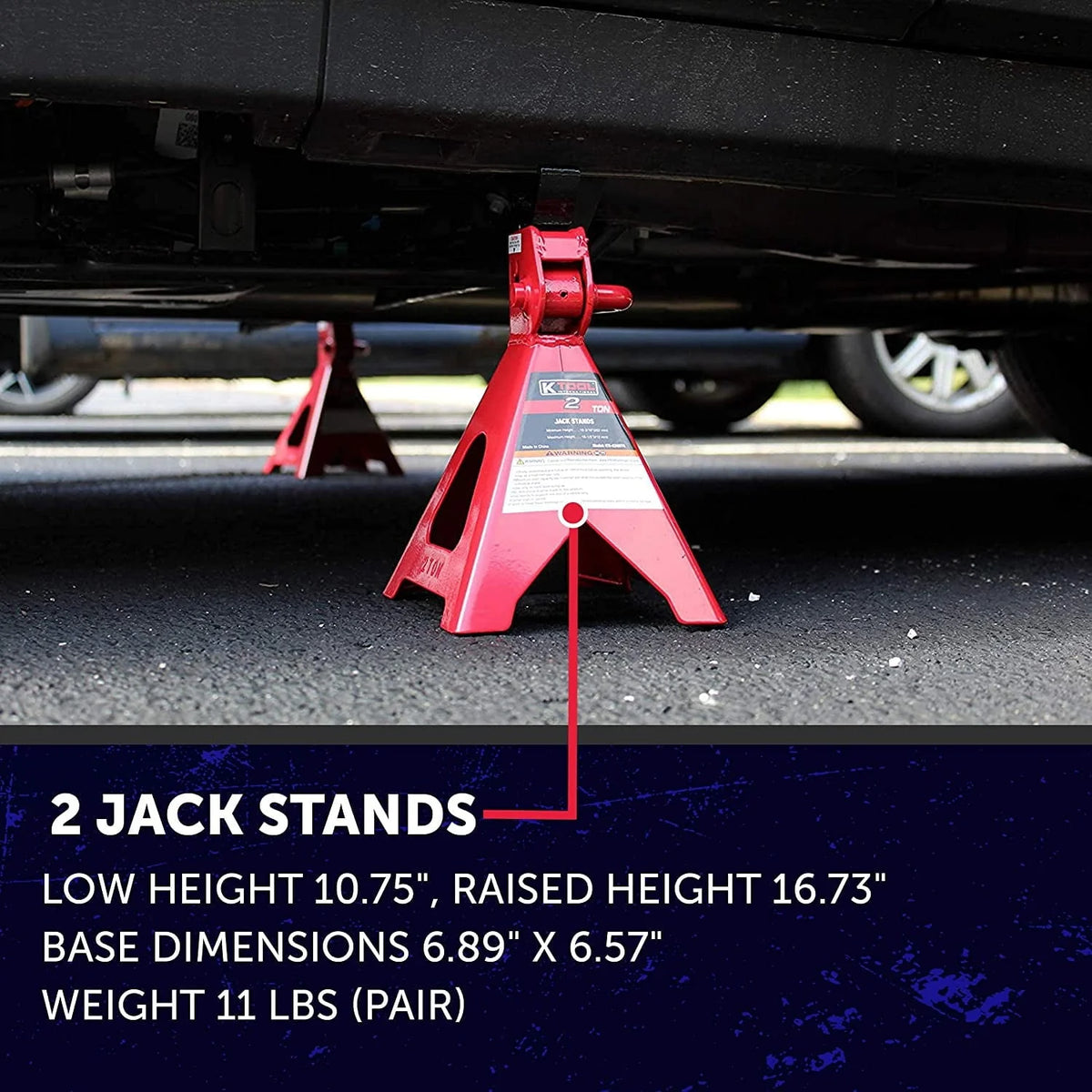 K Tool International KTI63097A 2 Ton Trolley & Jack Stands Combo