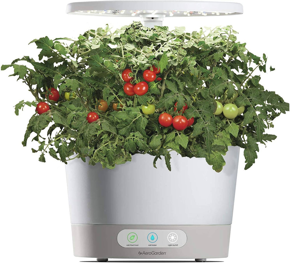 AeroGarden Harvest 360 â Indoor Garden with LED Grow Light, Round, Compact Design, White