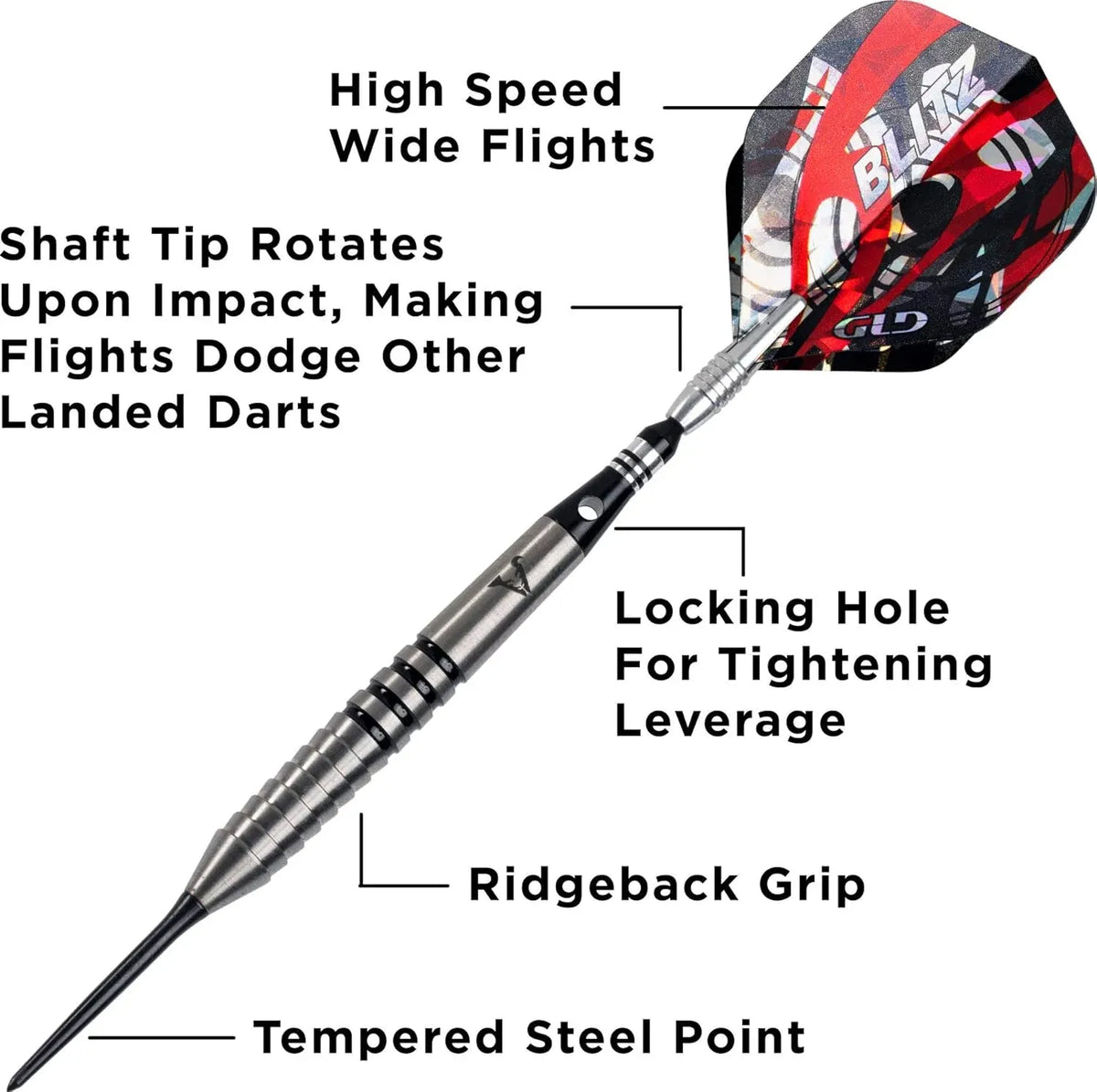 Viper Blitz 95% Tungsten Steel Tip Darts with Storage/Travel Case