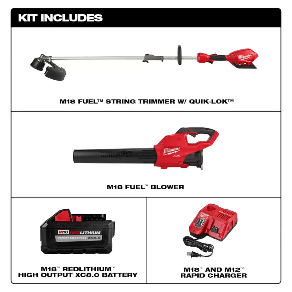 Milwaukee Pre-Sale 3000-21 M18 FUEL 18V Cordless Trimmer/Blower 2 Tool Combo Kit