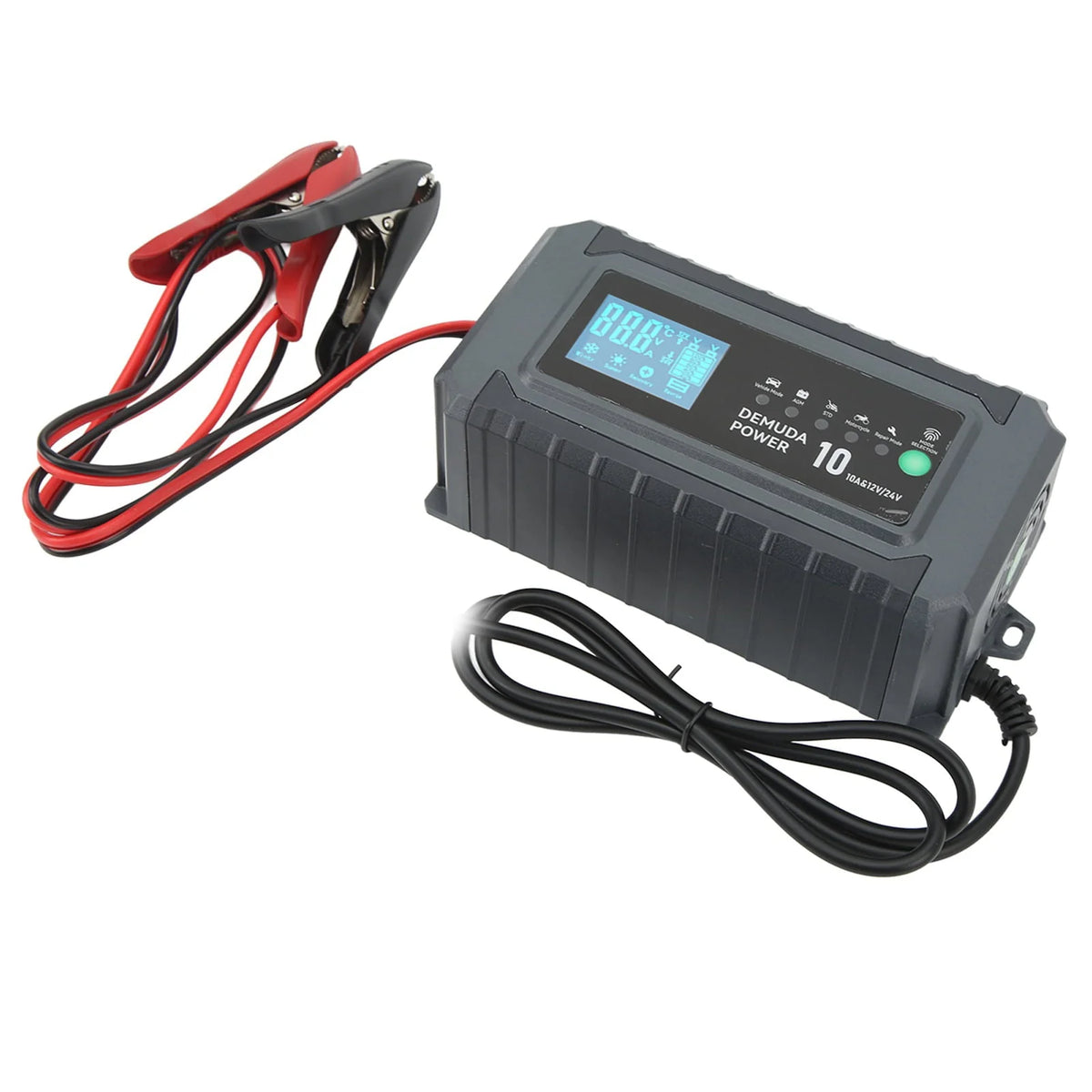Smart Battery Charger Fully Automatic Intelligent Battery Charger Maintainer for 12V 24V EU Plug 220V