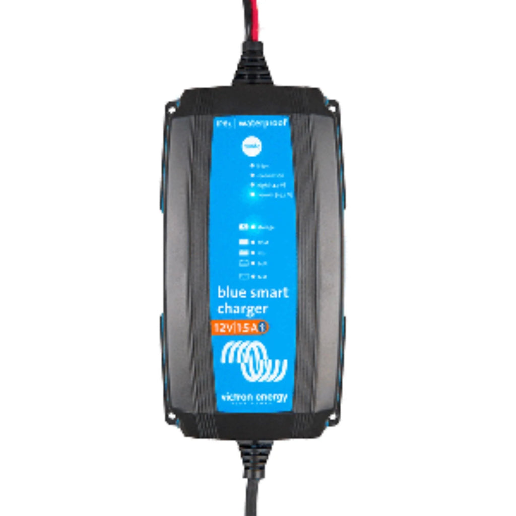 9 Blue and Black Victron IP65 Smart Charger - 15 Amps