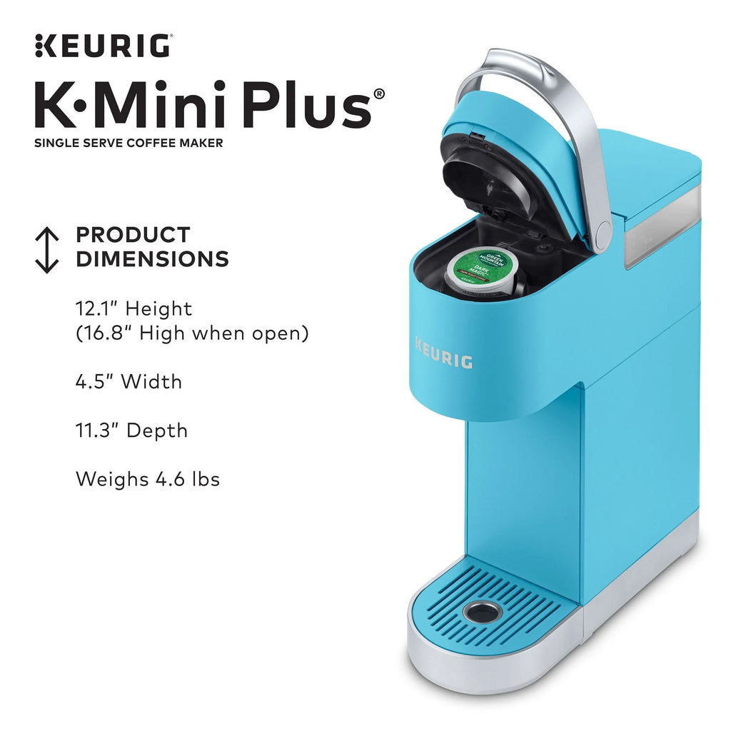 Keurig K-Mini Plus Single Serve K-Cup Pod Coffee Maker， Cool Aqua💝 Last Day For Clearance