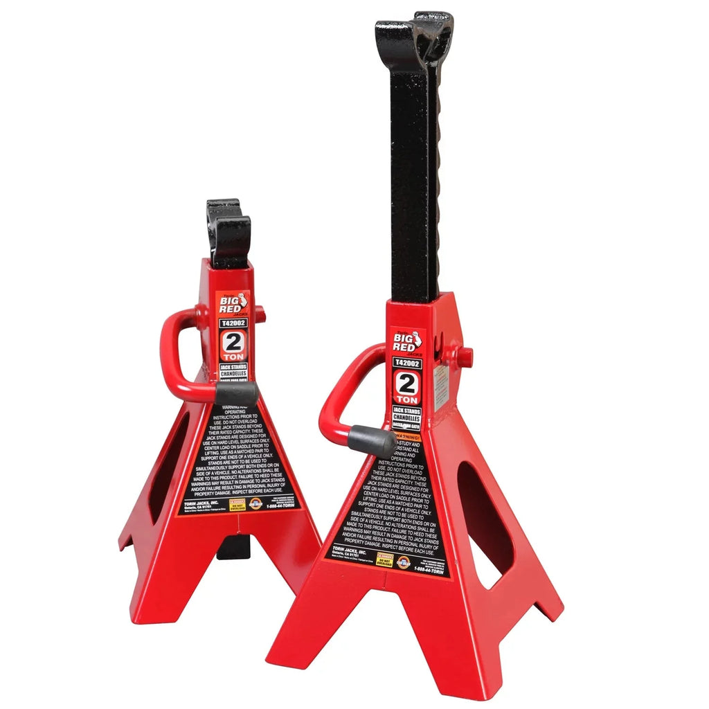 BIG RED 2 Ton Hydraulic Floor Jack with 2 Jack Stands and Rolling Garage Creeper Combo,Red, W8200