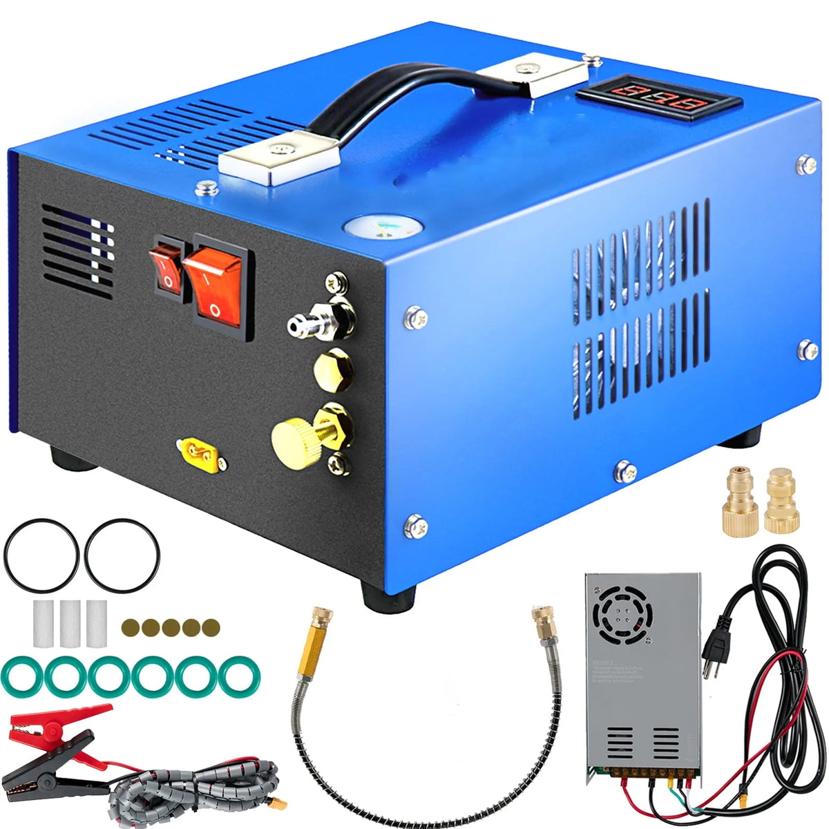 BENTISM PCP Air Compressor Scuba Compressor 4500PSI Manual-Stop 12V/110V w/Adapter
