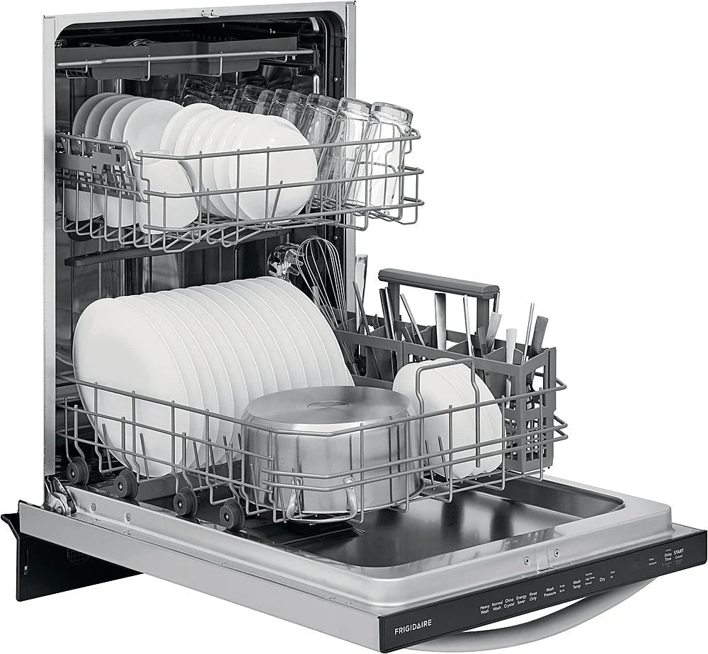 Frigidaire - 24 Top Control Built-In Dishwasher with Stainless Steel Tub, 3rd Rack, 49 dBA - Stainless steel