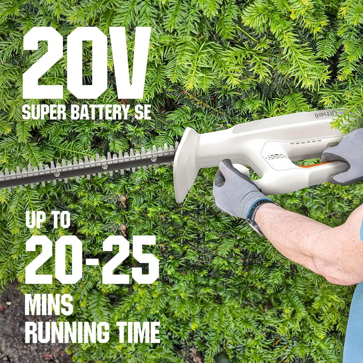 Litheli 20V Hedge Trimmer, 16.1'' Cordless Hedge Trimmer for Shrub, Cutting, Trimming, Pruning, U20 Handy+ Battery Bush Trimmer with 2.0Ah Battery Included