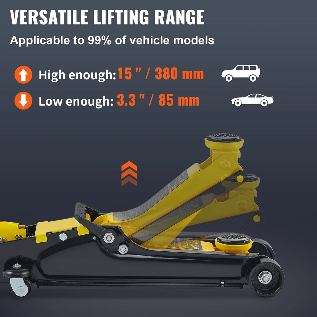 VEVOR Low Profile Floor Jack 2.5 ton Heavy Steel Single Piston Hydraulic Pump