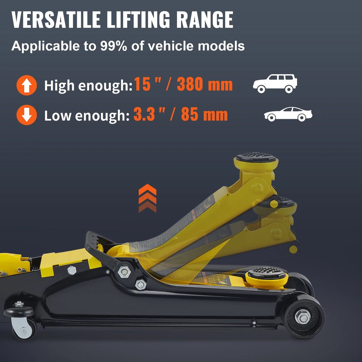 VEVOR Low Profile Floor Jack 2.5 ton Heavy Steel Single Piston Hydraulic Pump