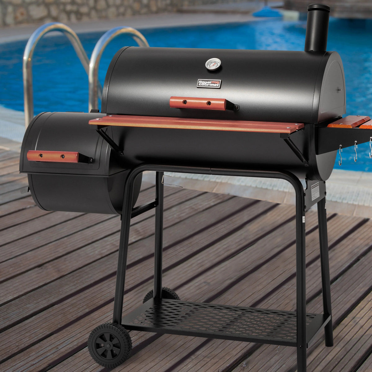 Royal Gourmet CC1830W 30 Barrel Charcoal Grill with Offset Smoker