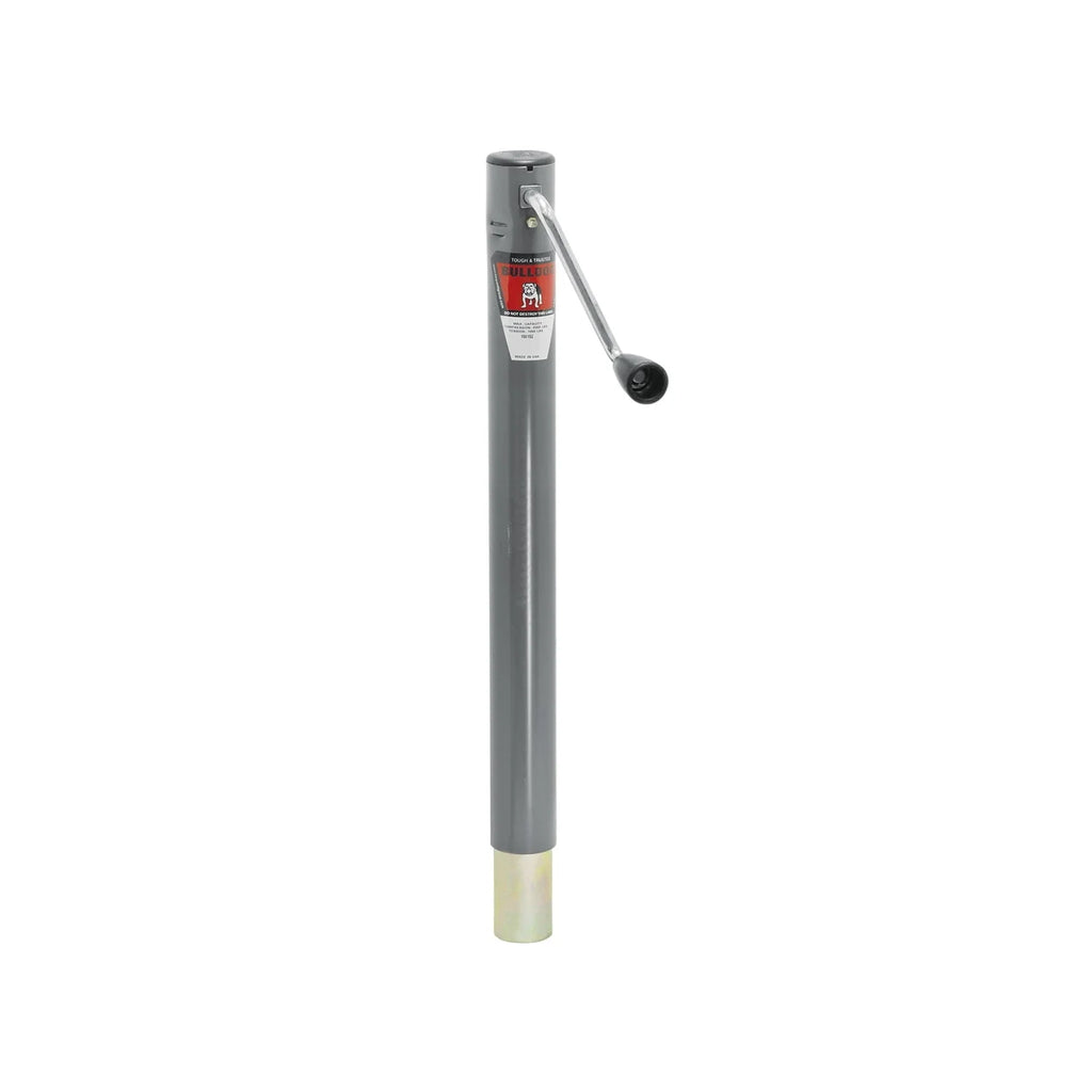 BULLDOG 150152 Round Trailer Jack, No Mount, 2,000 lbs. Lift Capacity, Sidewind, Weld-On, 15 Inch Travel