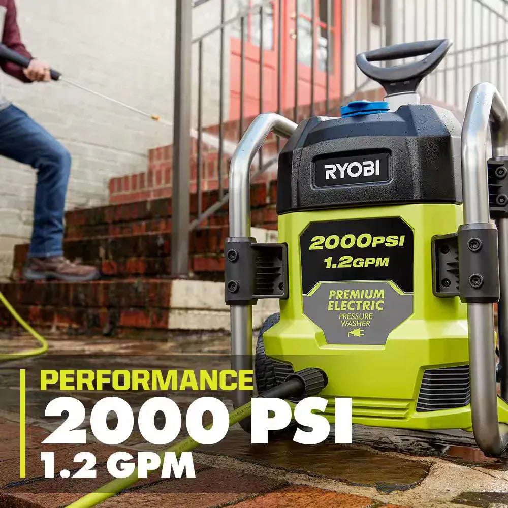 2000 PSI 1.2 GPM Cold Water Electric Pressure Washer with Surface Cleaner