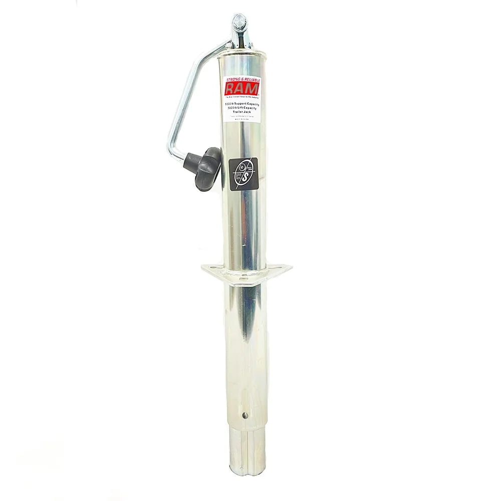 Southwest Wheel 5,000 lbs top Wind RAM Zinc A-Frame Trailer Jack w/ 6 Steel Caster Wheel