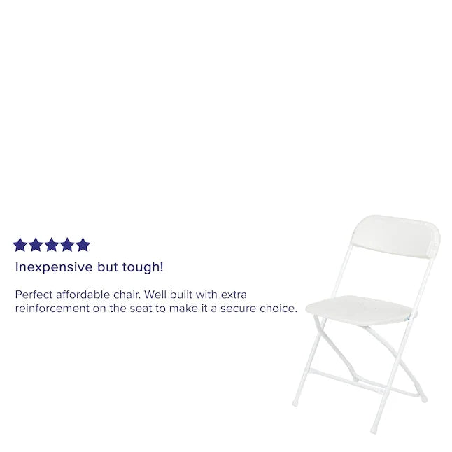 Flash Furniture 10-Pack White Standard Folding Chair with Solid Seat (Indoor)