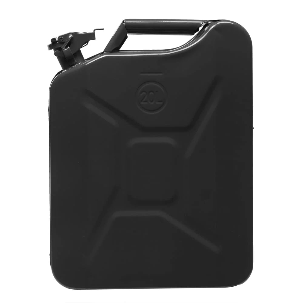 DreamBuck Jerry Cans for Gasoline, 20L 5 Gallon Metal Gas Can with Fuel Can and Spout System, US Standard Cold-Rolled Plate Petrol Diesel Can, Jerry Fuel Can, Gasoline Bucket with Oil Pipe, Black