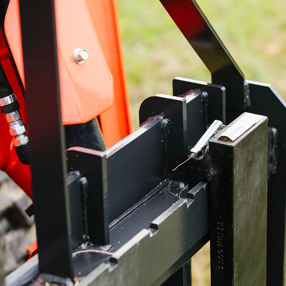Titan Attachments Standard Series Pallet Fork Frame, Quick Tach Connection for Skid Steers, Tractors, Optional Pallet Fork Blades, Hay Spear Sleeves Included, 2 Receiver Hitch, Rated 4,000 LB
