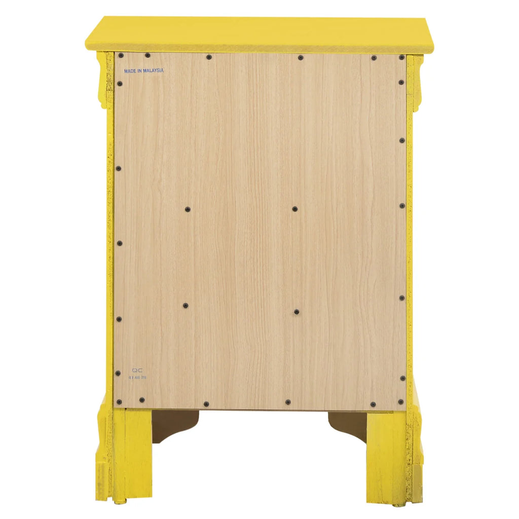 Passion Furniture Louis Philippe 3-Drawer Yellow Nightstand (29H x 16W x 21D)