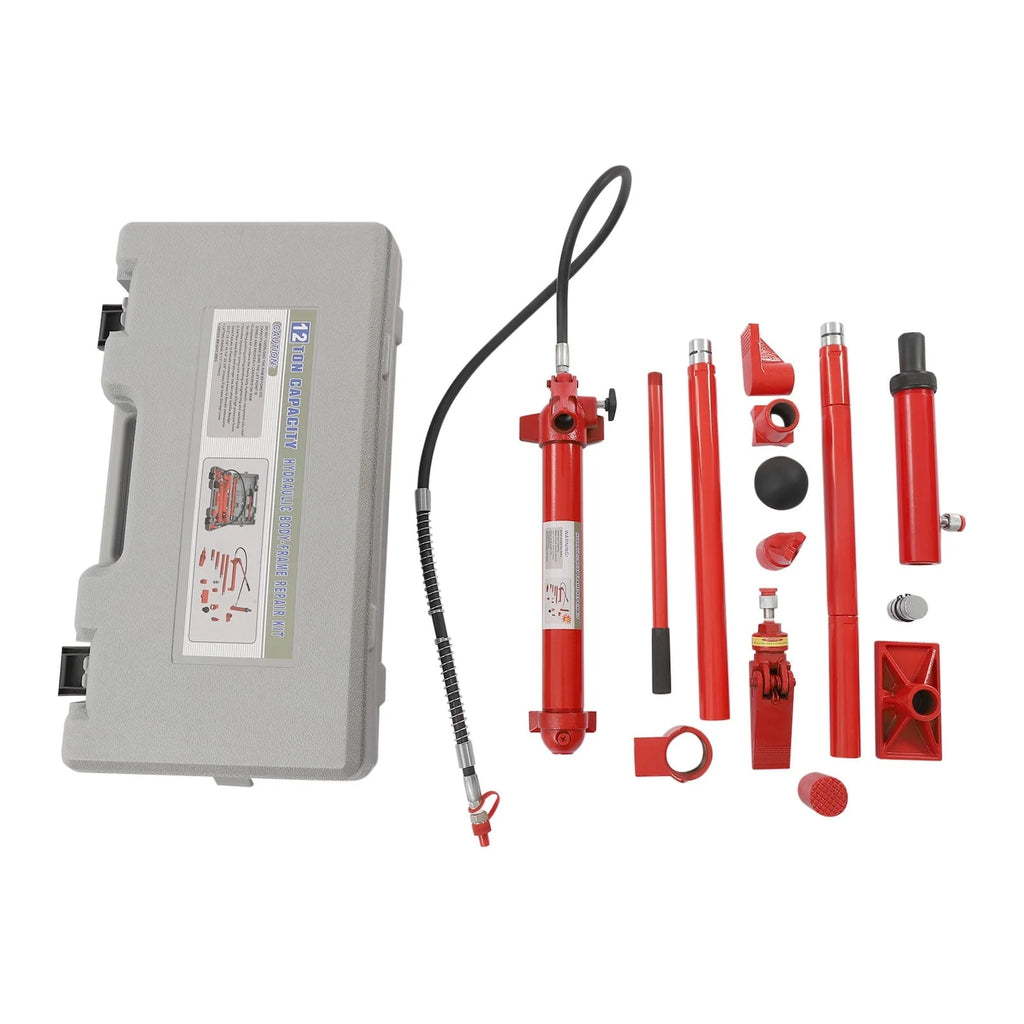 Miumaeov 12 Ton Power Kit Oil Hose Hydraulic Jack Ram Autobody Frame Repair Power Tools for Loadhandler Truck Bed Unloader Farm and Hydraulic Equipment Construction