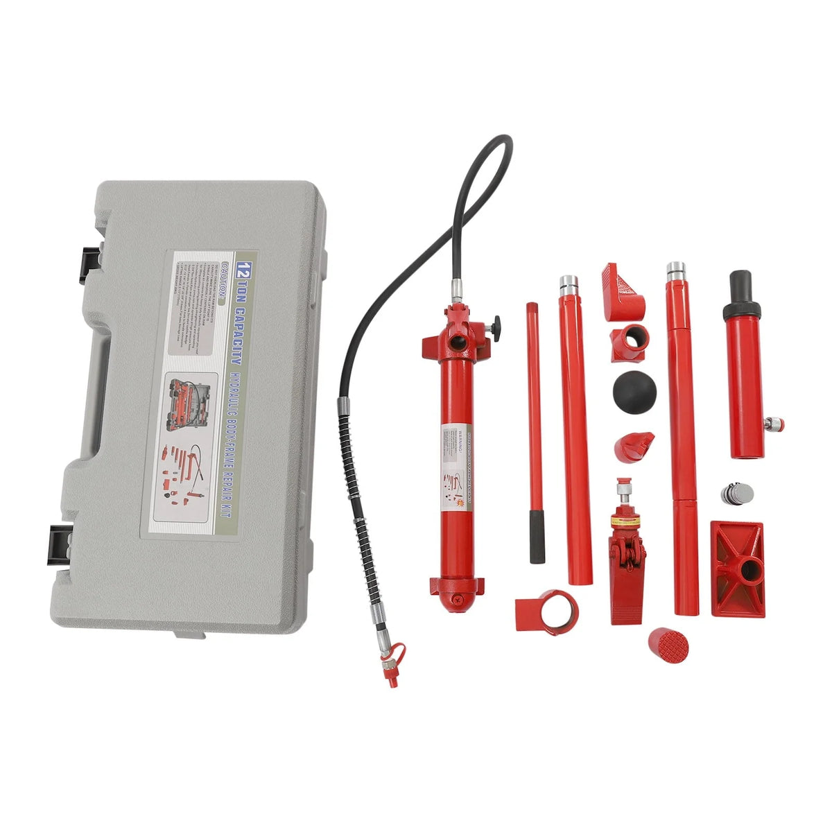 Miumaeov 12 Ton Power Kit Oil Hose Hydraulic Jack Ram Autobody Frame Repair Power Tools for Loadhandler Truck Bed Unloader Farm and Hydraulic Equipment Construction