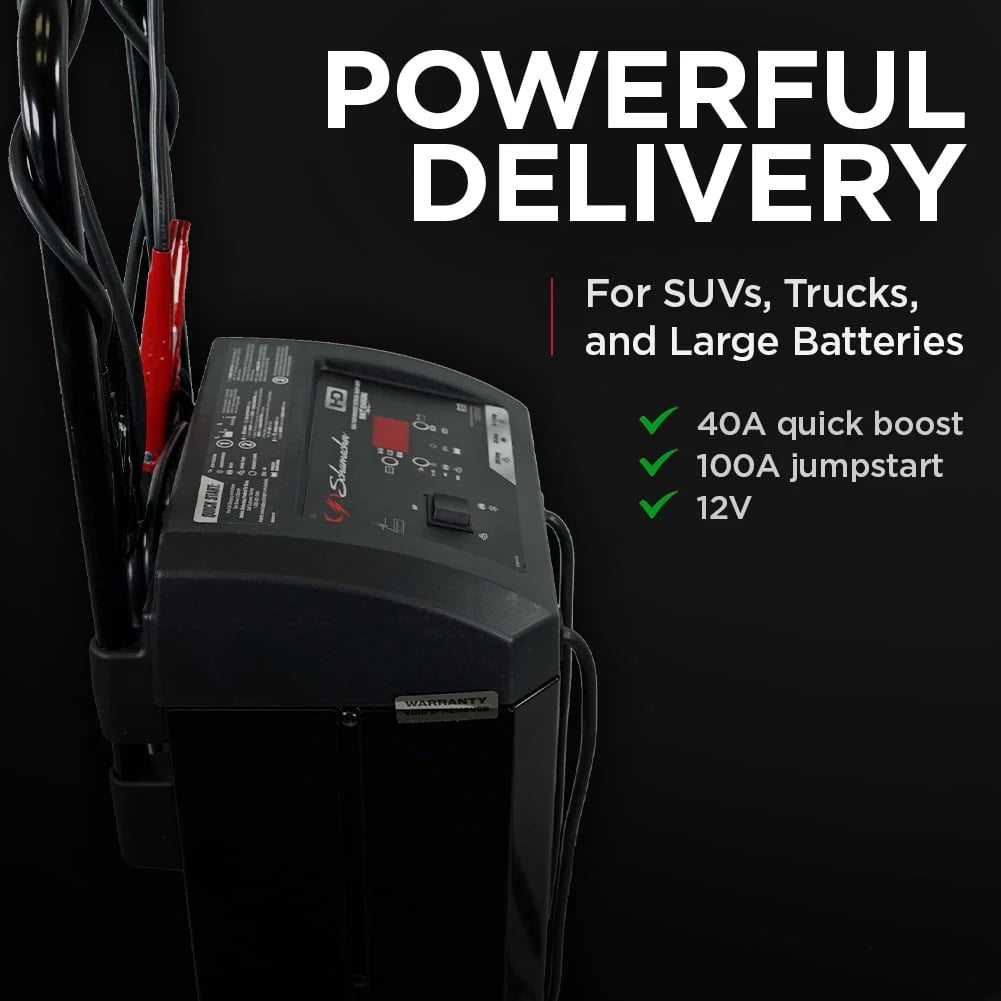 Schumacher Electric Battery Charger with Engine Starter, Boost, and Maintainer - 200 Amp/40 Amp, 12V - for Cars, Trucks, SUVs and RV Batteries