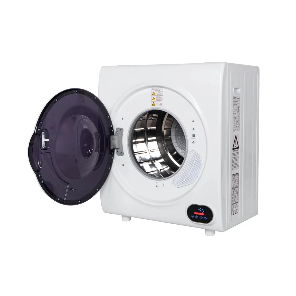 Compact Portable Household Clothes Dryer with LED Display, 2.6CUFT Drum Dryer - White, 110V 4KG Capacity, Energy Efficient Home Appliance