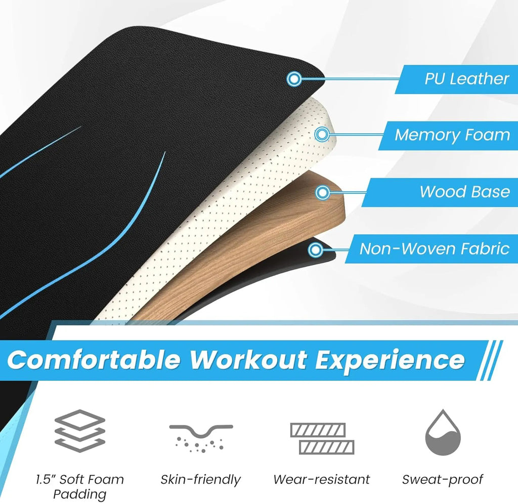 Sit up Bench, Folding Adjustable Workout Bench for Ab Exercise, Curved Incline/Decline Slant Bench, Foldable Strength Training Weight Bench, Situps Abs Workout Equipment