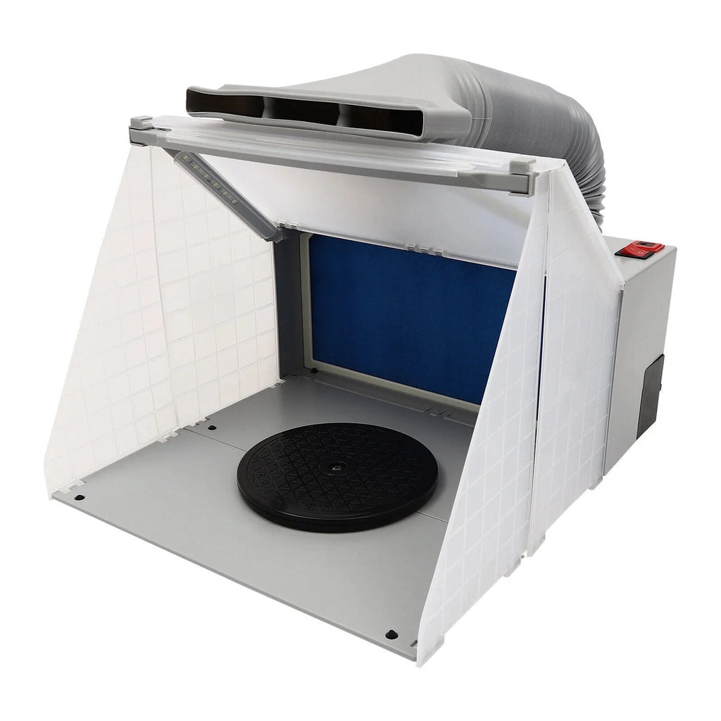 Airbrush Spray Booth Kit With LED Light & Filter Hose for Model Painting Airbrushing Set