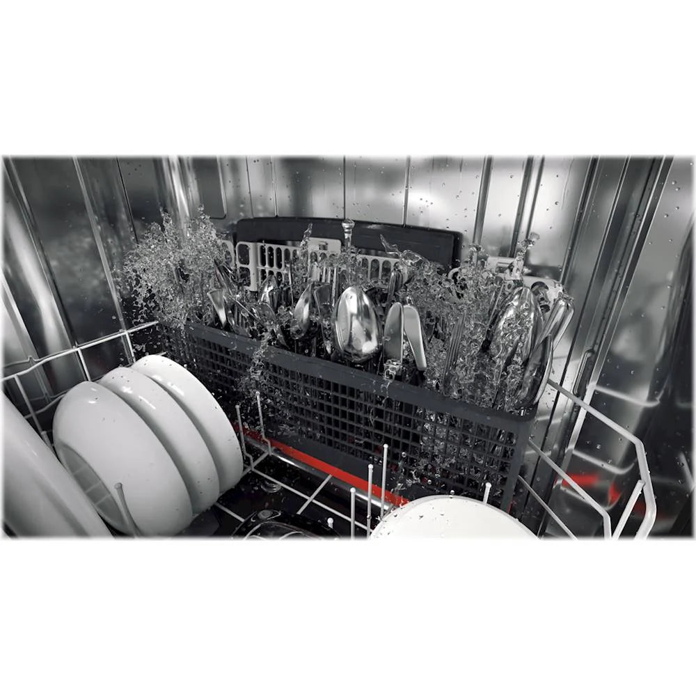 GE Profile - Top Control Built-In Dishwasher with Stainless Steel Tub, 3rd Rack, 45dBA - Black stainless steel