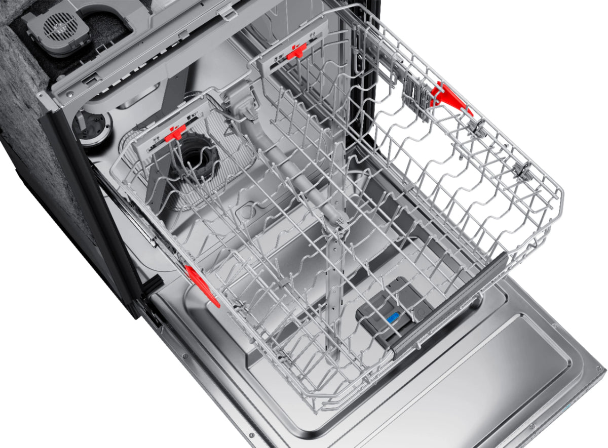Samsung - StormWash 24 Top Control Built-In Dishwasher with AutoRelease Dry, 3rd Rack, 42 dBA - Stainless steel