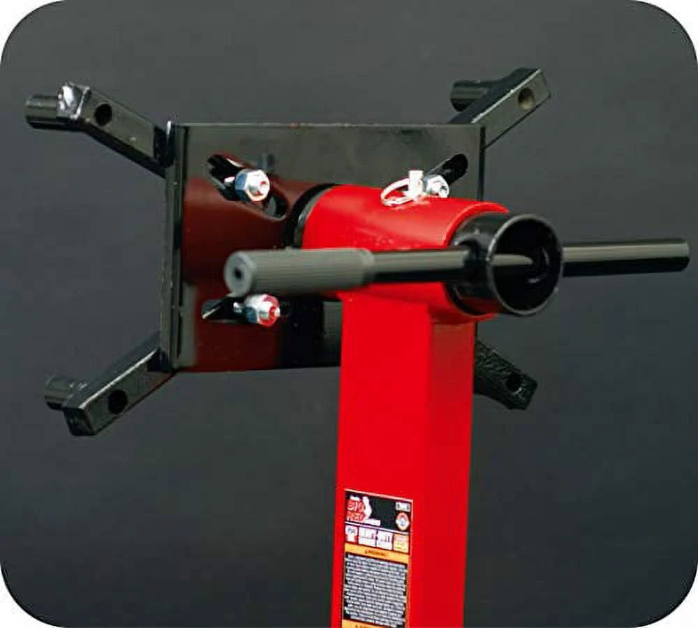 BIG RED 3/8 Ton (750 lb) Steel Rotating Engine Stand with 360 Degree Rotating Head, Red, T23401
