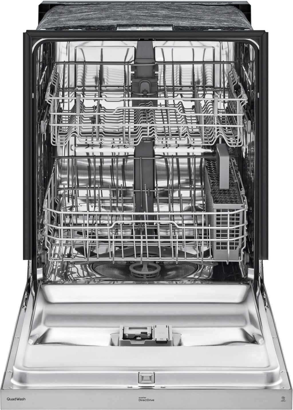 LG - 24 Front-Control Built-In Dishwasher with Stainless Steel Tub, QuadWash, 50 dBa - Stainless steel