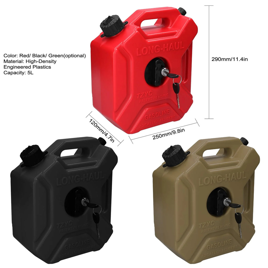 OWSOO Plastic bucket,Fuel Tanks Portable Diesels Containers -Static Tanks Key Car Tanks 5L -Static Tanks Lock Plastic bucket Car SUV 5L Portable ATV Off-Road Vehicle Tanks Portable 1.3 Nebublu