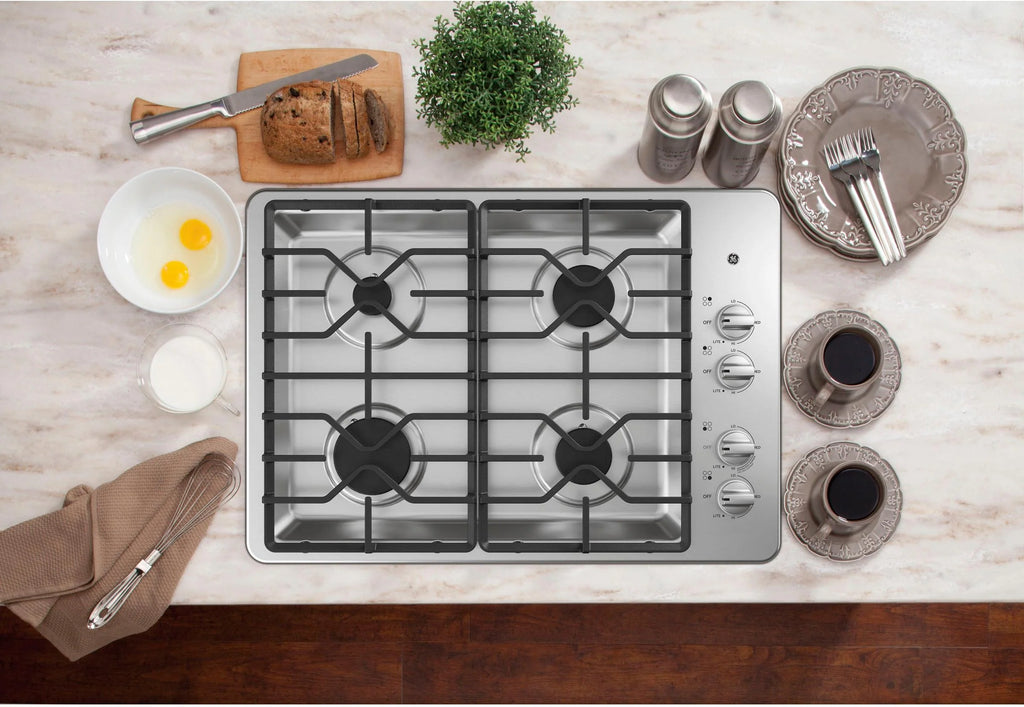 GE - 30 Built-In Gas Cooktop - Stainless steel