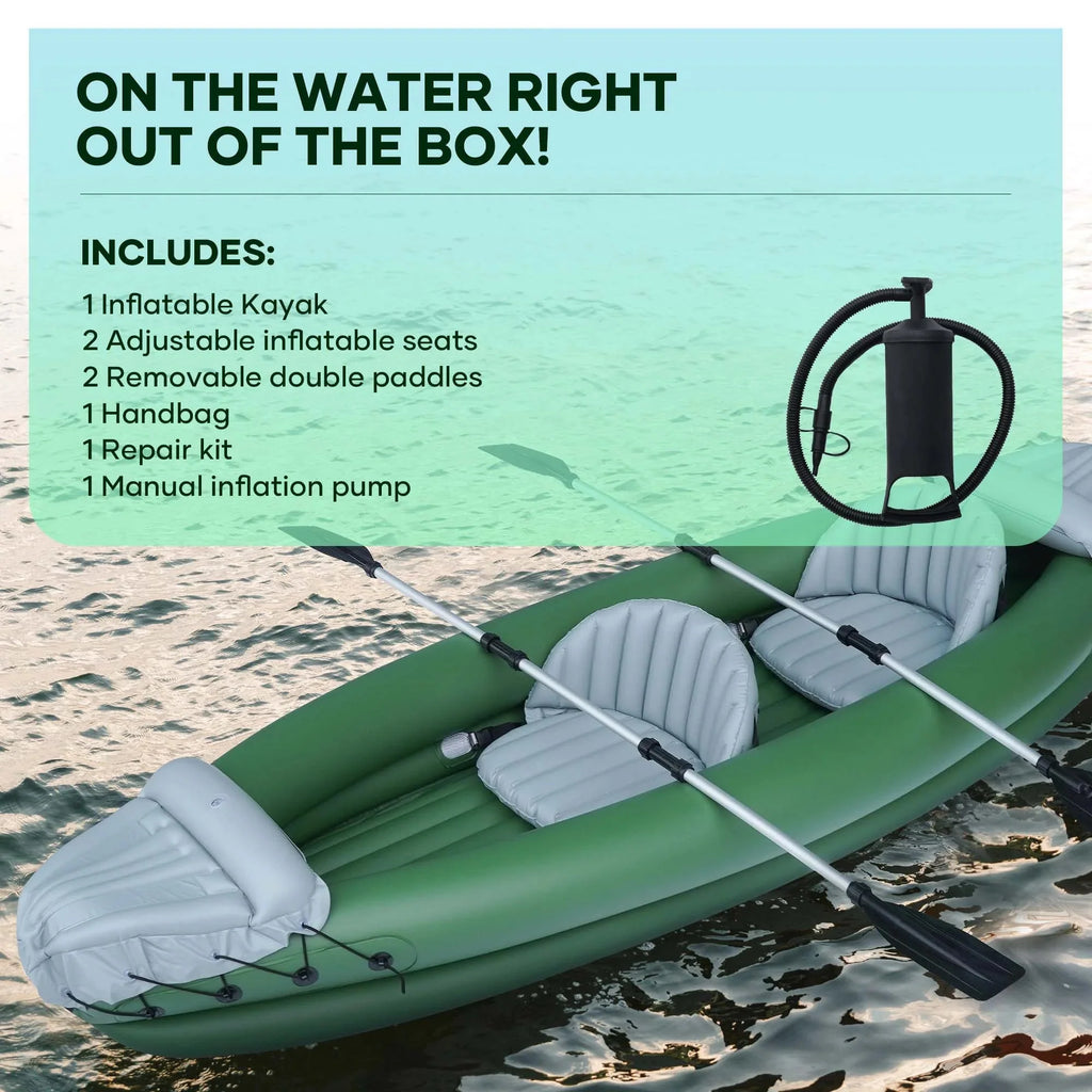 Naipo 2 Person Inflatable Kayak for Adults with Aluminum Oars Bag Carry Patch Air Pump