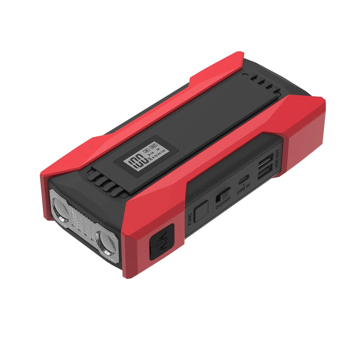 Meterk 1500A Peaks 10000mAh Car Jump Starter QC3.0 Fast Charging with LED Digital Display/Dual USB/Safety Hammer/LED Light/Multiple Protections 12.0V Car Battery Booster Pack Support Low-Tempera
