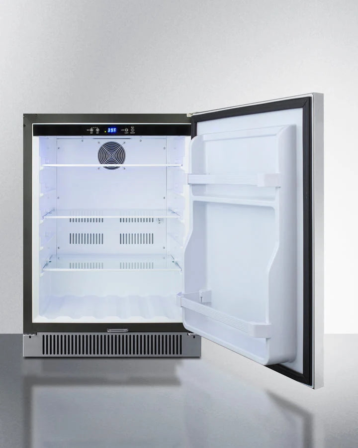 24 Wide Built-In Outdoor All-Refrigerator, Stainless Steel, LHD