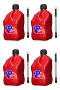 VP Racing Utility Jug 5.5 Gallon + Deluxe Hose - Mix and Match Between 11 Different Colors - Made in the USA (4 Pack, Red)