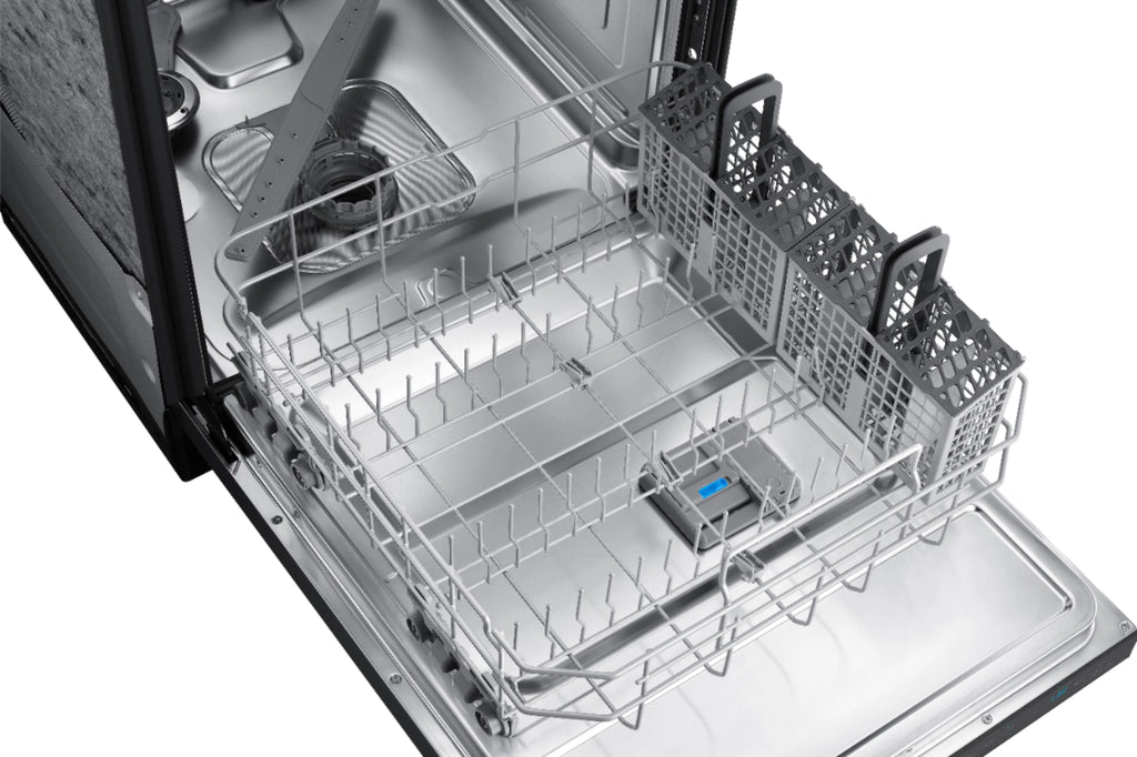Samsung - StormWash 24 Top Control Built-In Dishwasher with AutoRelease Dry, 3rd Rack, 42 dBA - Black stainless steel