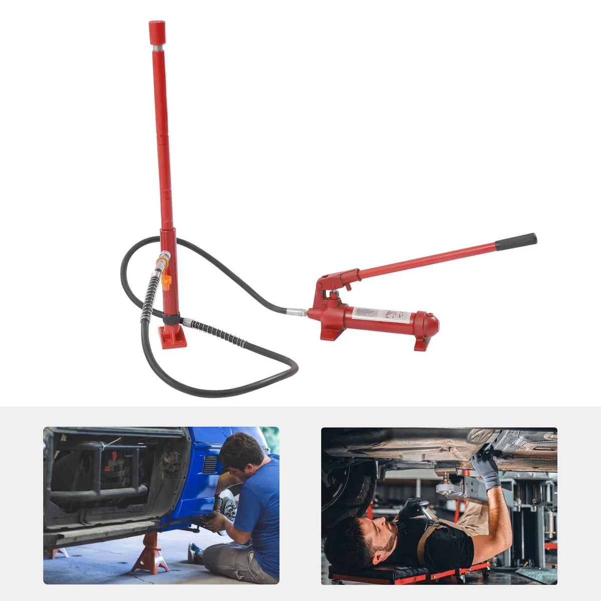 Aiqidi 6 Ton Portable Power Hydraulic Jack Auto Body Frame Machine Repair Kit Lift Ram Heavy Duty with Carrying Storage Case