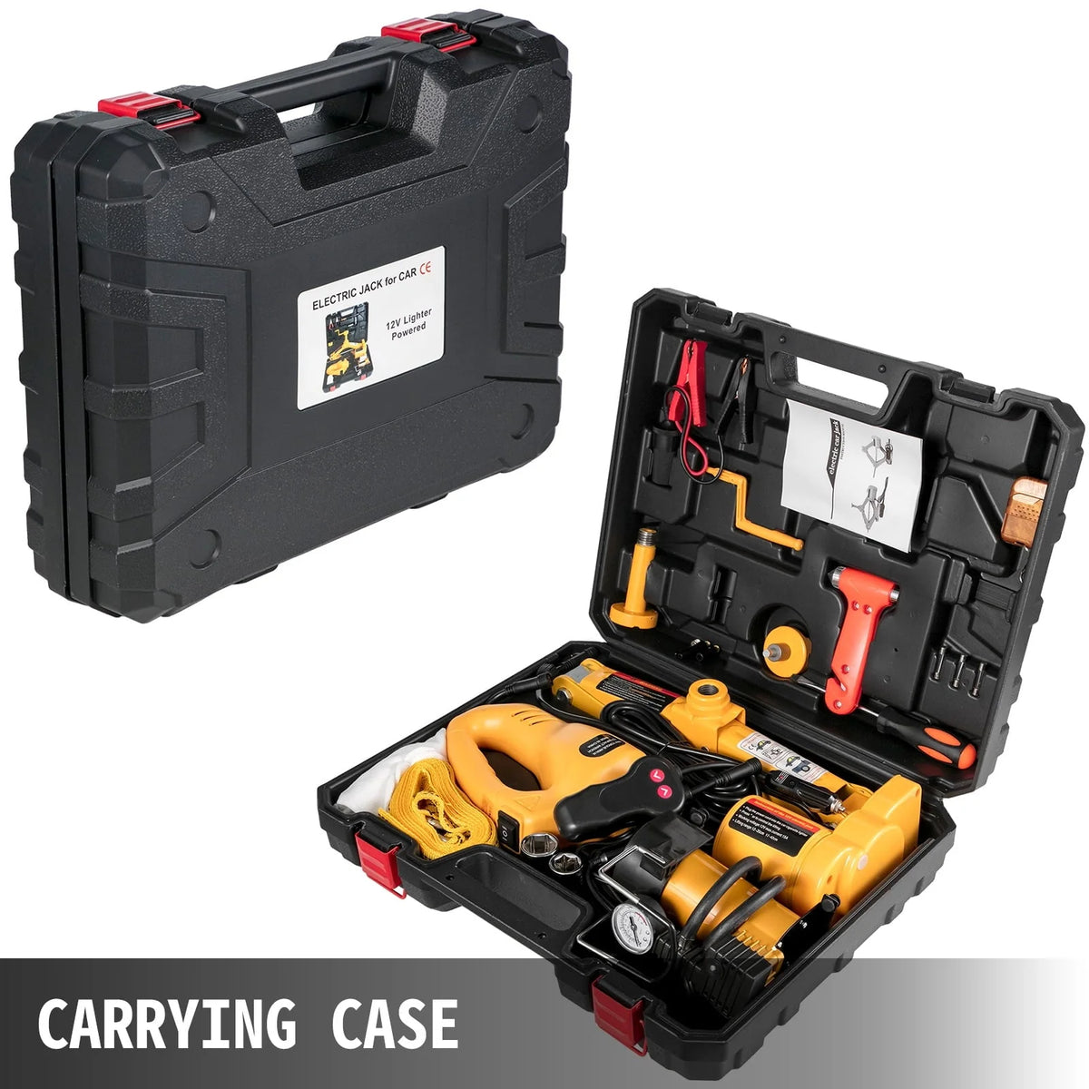 BENTISM 3 Ton Electric Scissor Car Jack Floor Jack Lift w/Impact Wrench & Inflator Pump